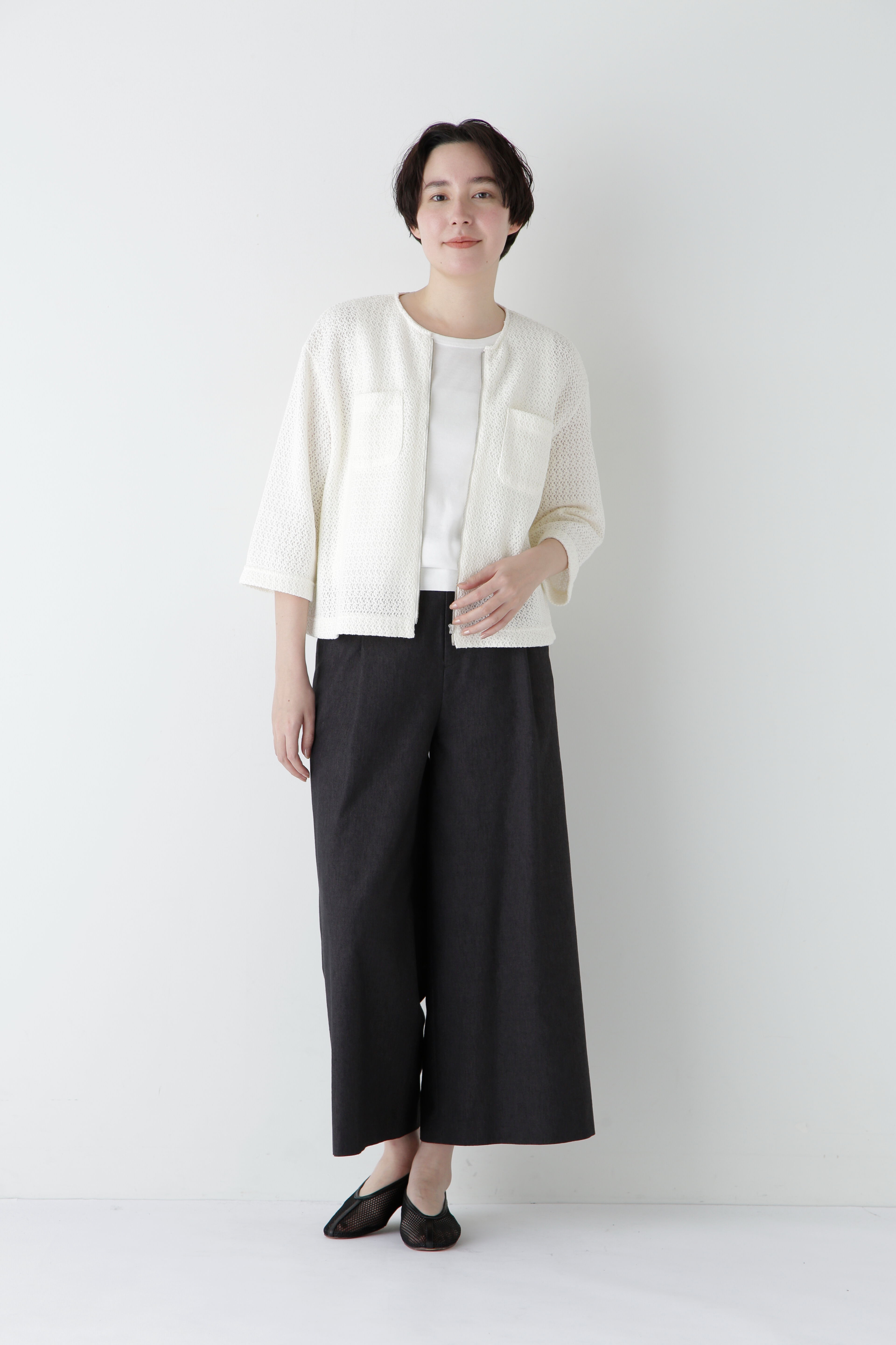  「◆ラッセルノーカラージップブルゾン」|Tシャツ・カットソー|