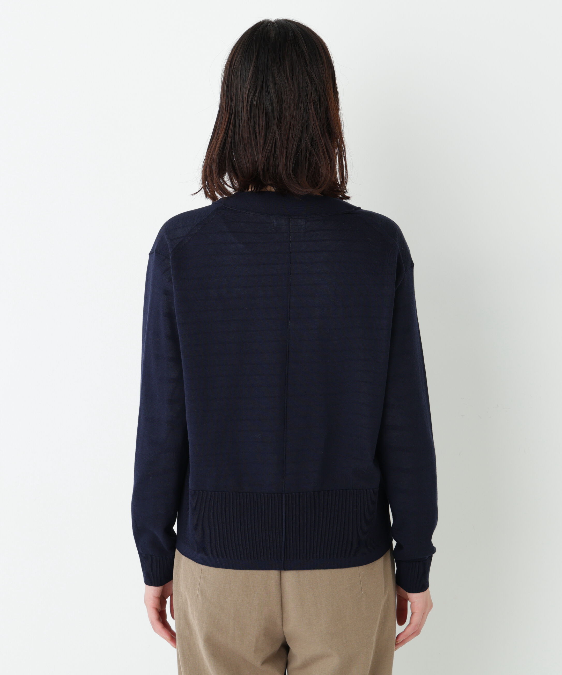  「◆《ウォッシャブル》アイレットＶネックカーディガン」|ニット・セーター|