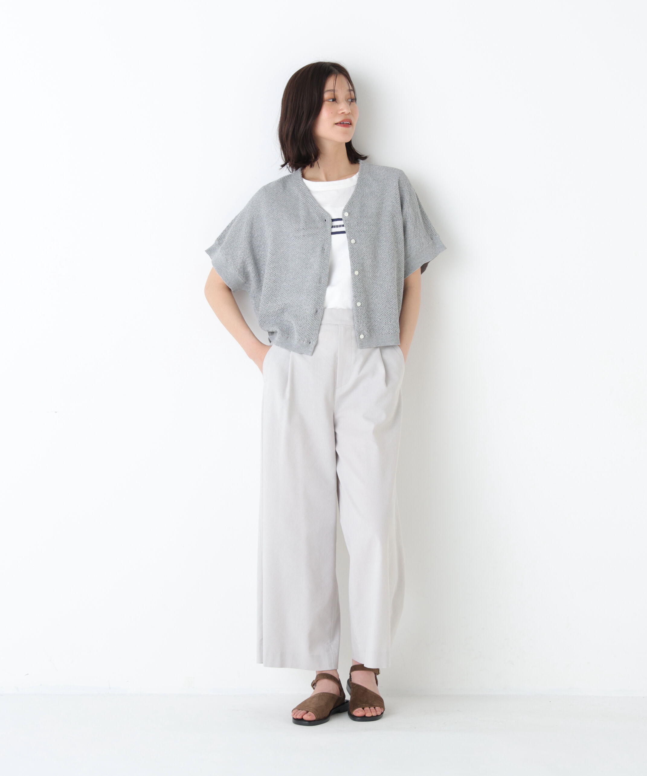  「◆《マルチサイズ/ウォッシャブル》ドライタッチリネン混ガウチョパンツ」|その他|