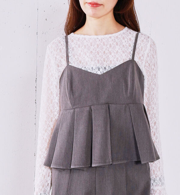 archives「【ＯＮかわ】プリーツペプラムビスチェ&times;スラックスＳＥＴ」|ワンピース|