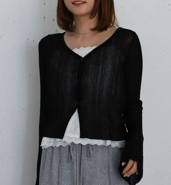 archives「コンパクトシアーＣＤ&times;コットンレースタックキャミＳＥＴ」|カーディガン|