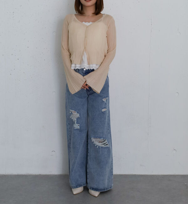 archives「コンパクトシアーＣＤ&times;コットンレースタックキャミＳＥＴ」|カーディガン|