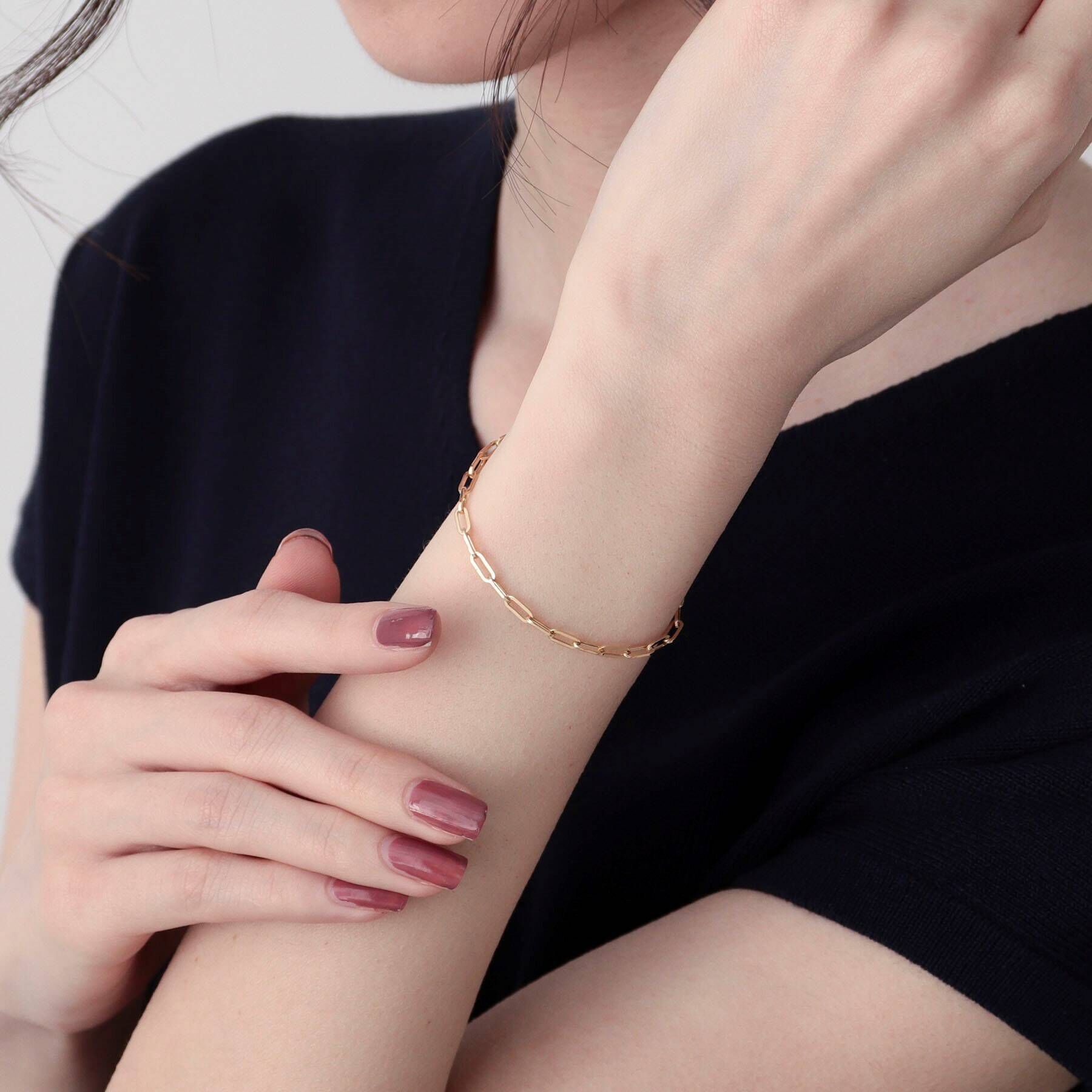 COCOSHNIK「K18中空プリムケーブルチェーン ブレスレット太」|ブレスレット・バングル|