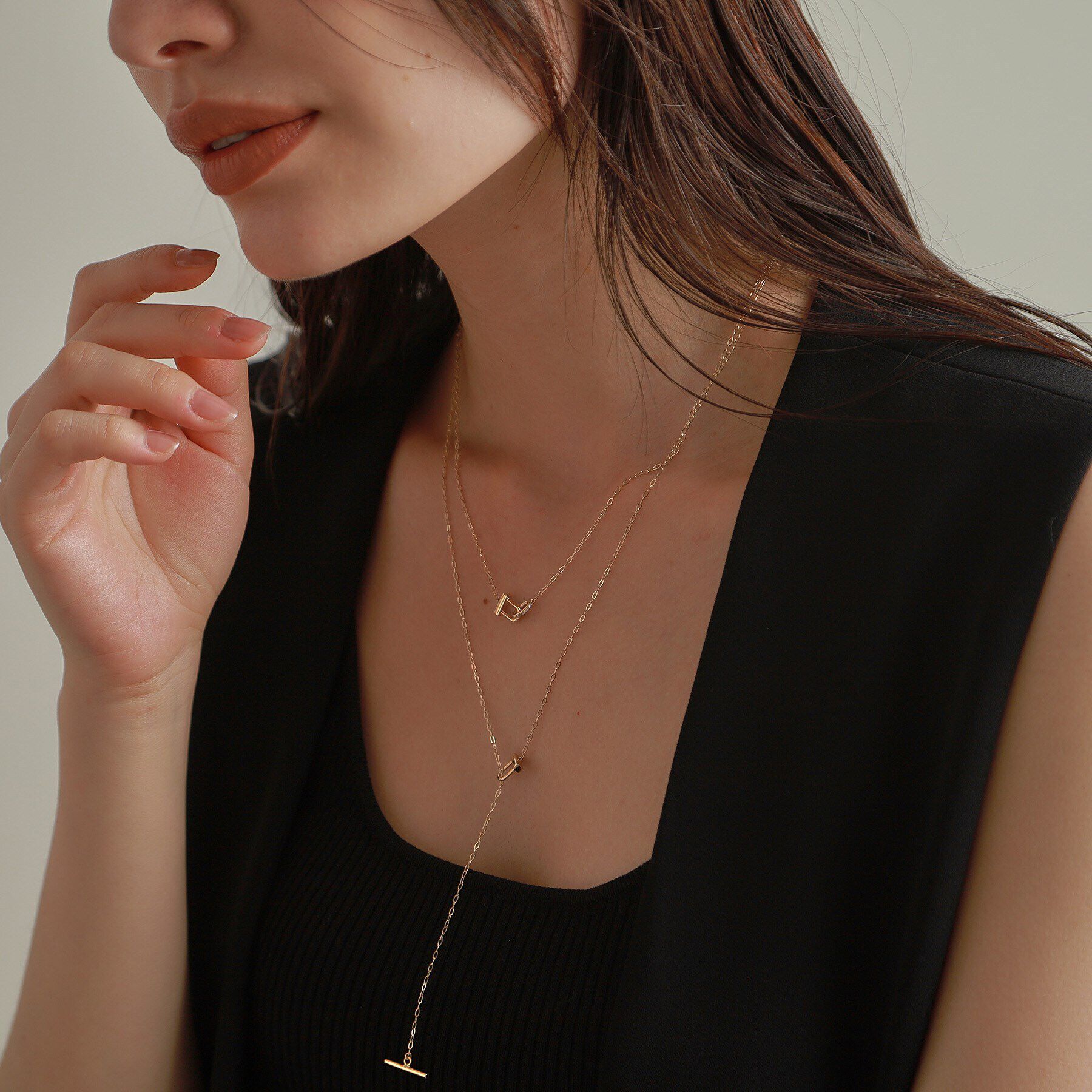 COCOSHNIK「K10ロックモチーフマンテル ネックレス」|ネックレス|