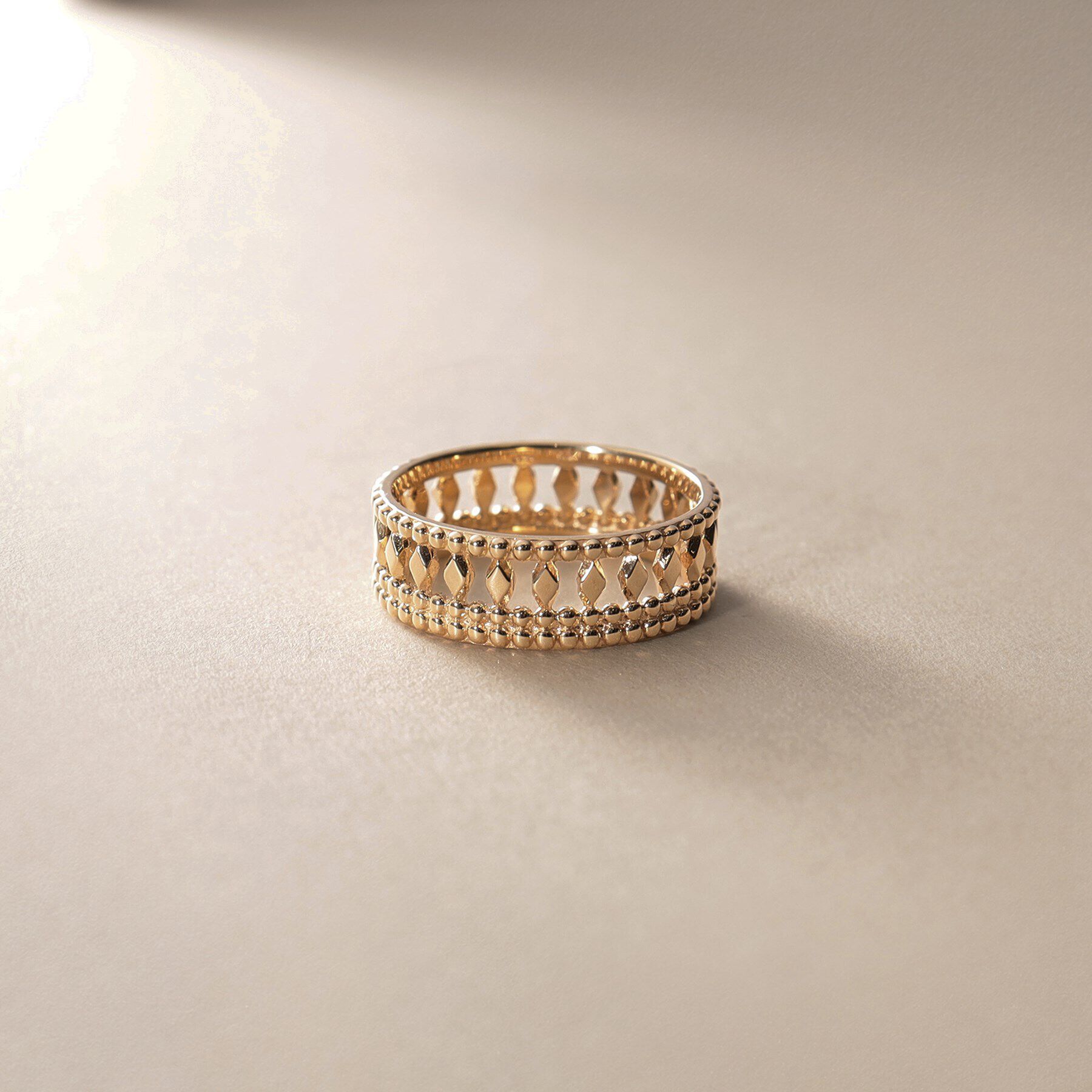 COCOSHNIK「K10切子&times;ミル リング大（16号）」|リング|