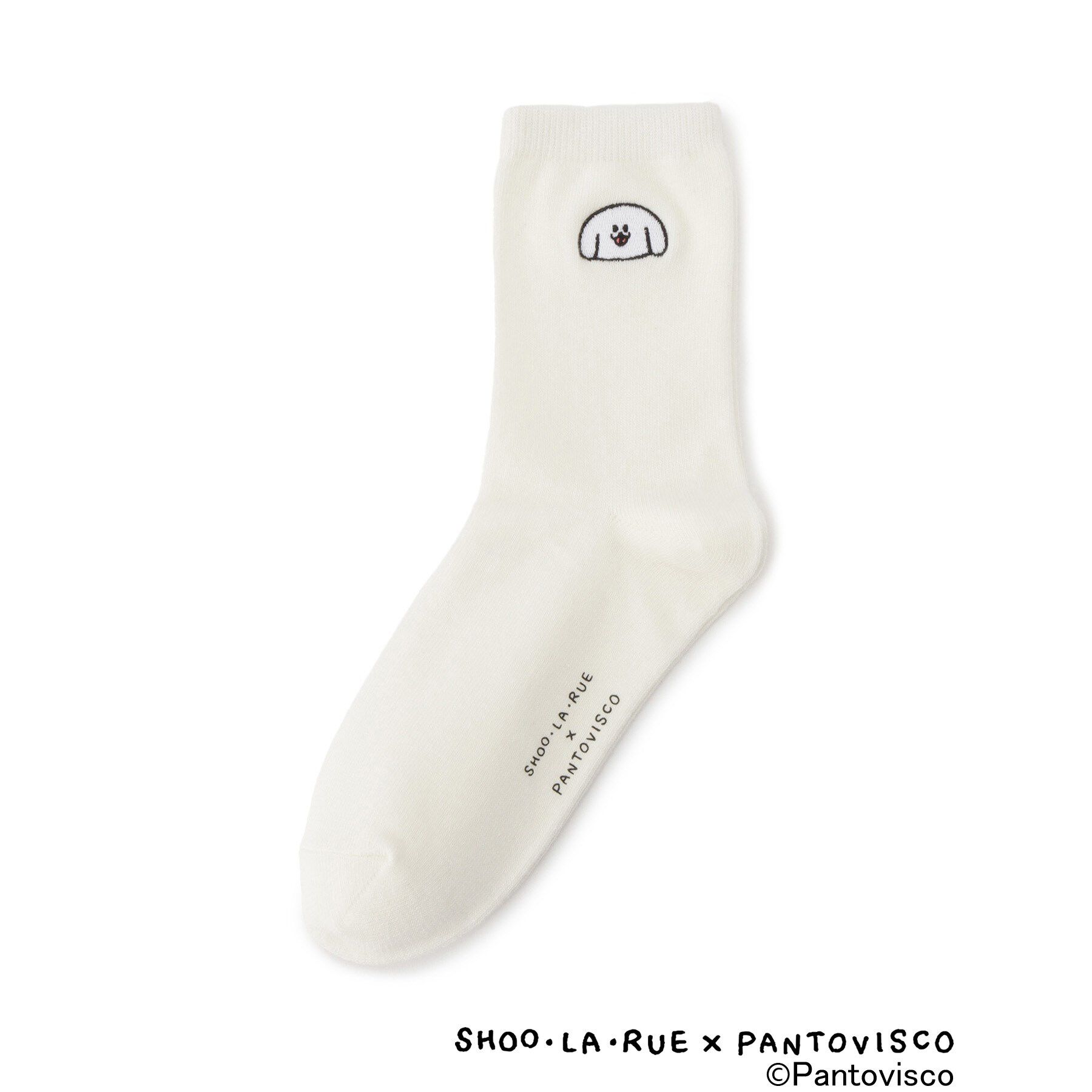 SHOO･LA･RUE「【パントビスコ／ぺろち】刺繍・ジャカード アソートソックス」|ソックス|ホワイト(001)
