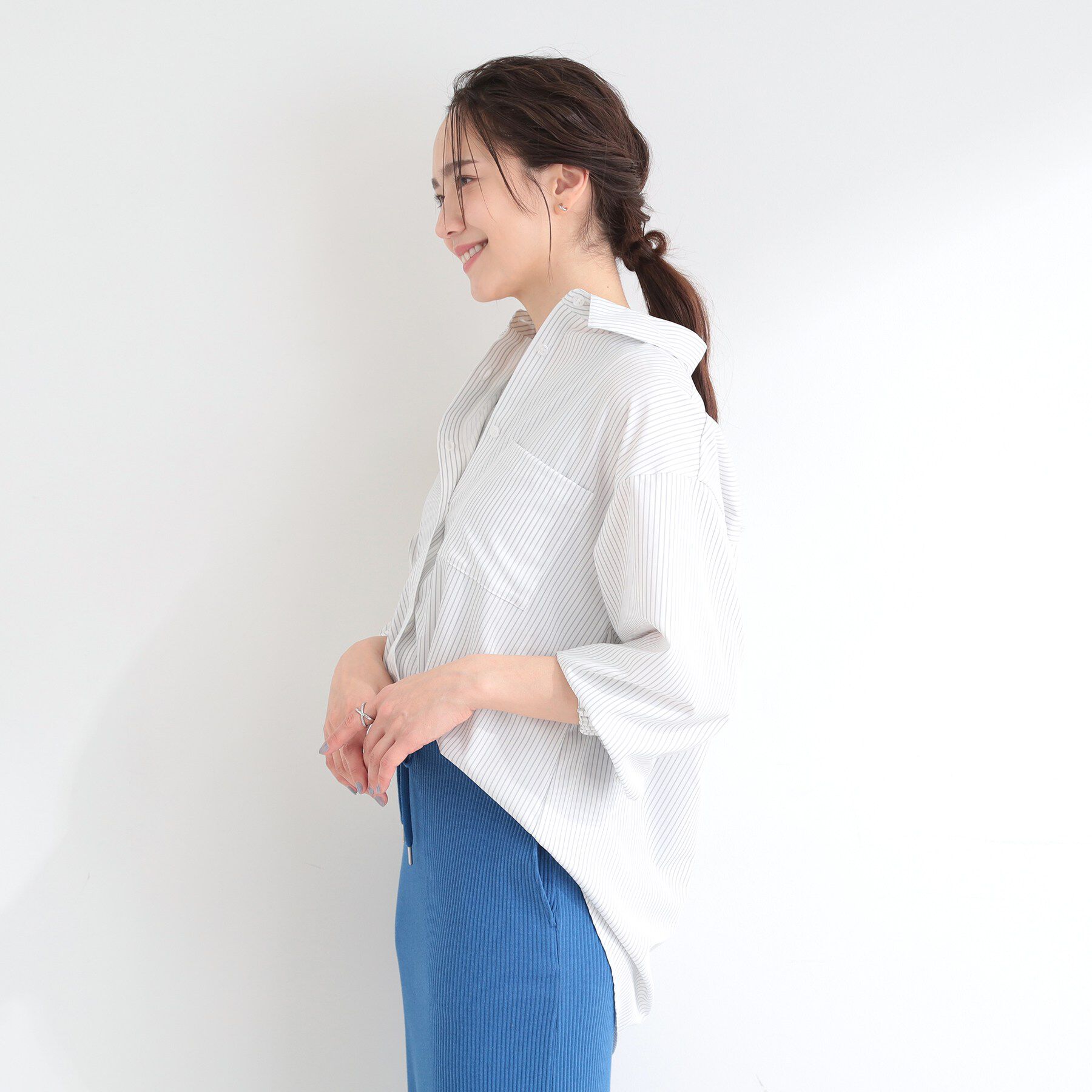 SHOO･LA･RUE「【ひんやり/UV/吸水速乾】ラッシュガード前あきシャツ」|シャツ・ブラウス|