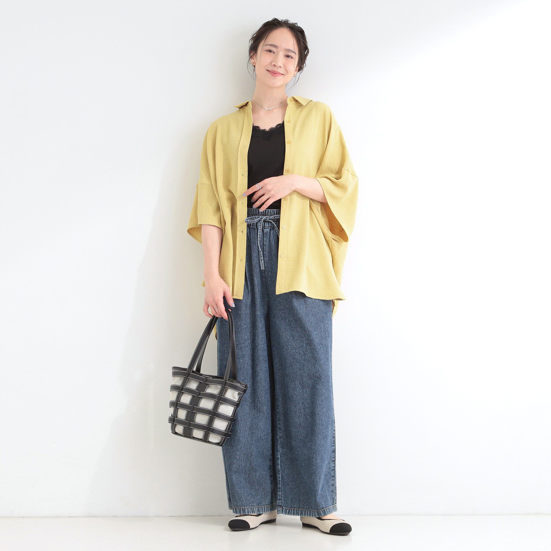 SHOO･LA･RUE「【洗濯後シワになりにくい/体型カバー】ポンチョ風ゆったりシャツ」|シャツ・ブラウス|