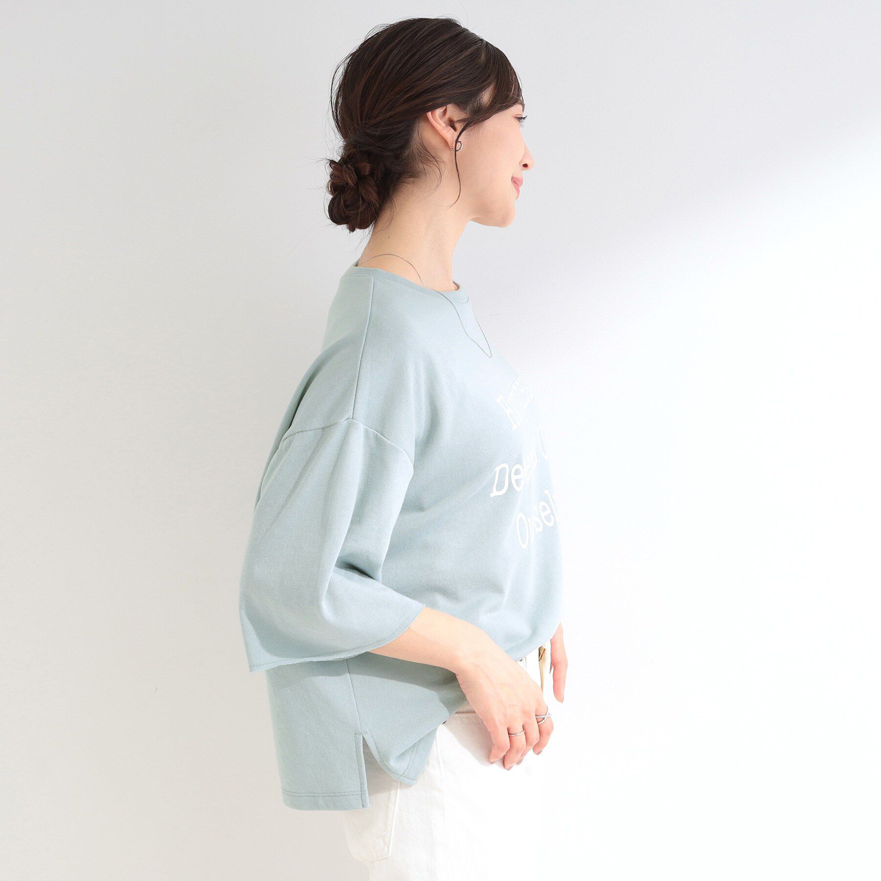 SHOO･LA･RUE「シアー裏毛 プリントアソート5分袖Tシャツ」|Tシャツ・カットソー|