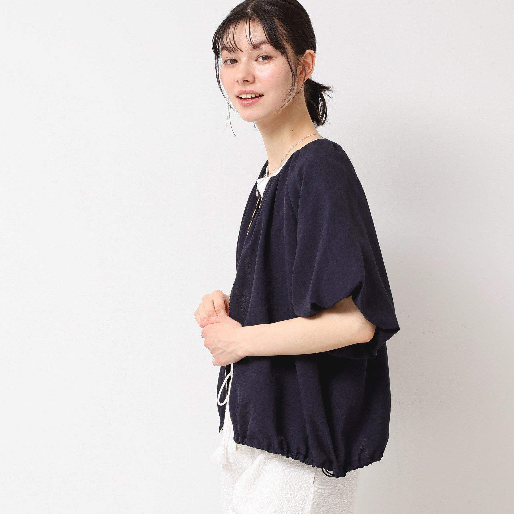 Dessin「【洗える】ドローコード付きバルーン袖ブルゾン」|ブルゾン・スタジャン|