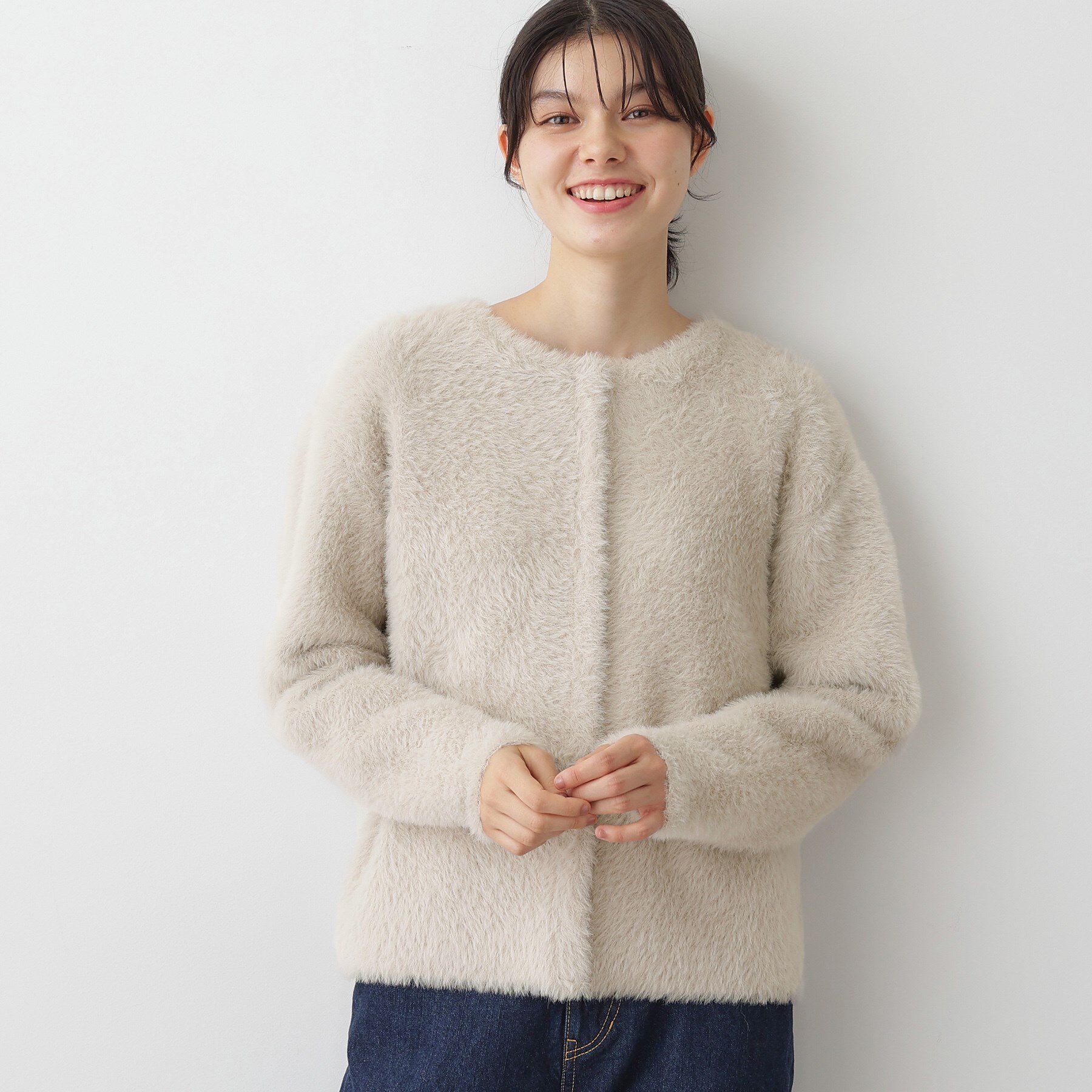 Dessin「【洗える】シャギーカーディガン」|カーディガン|ライトベージュ(05