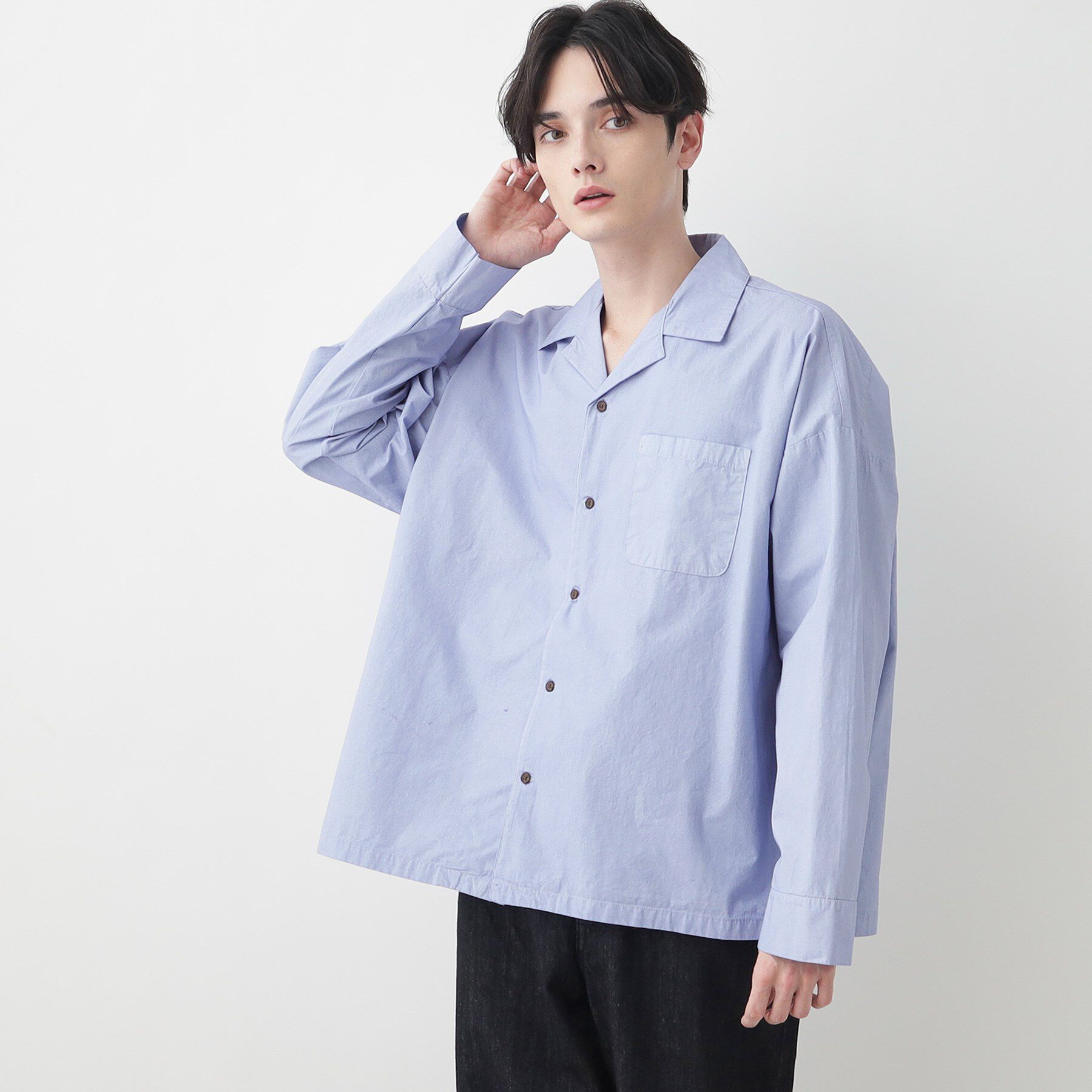 Dessin「【洗える】ピグメントコットンシャツ」|シャツ・ブラウス|ブルー(092)