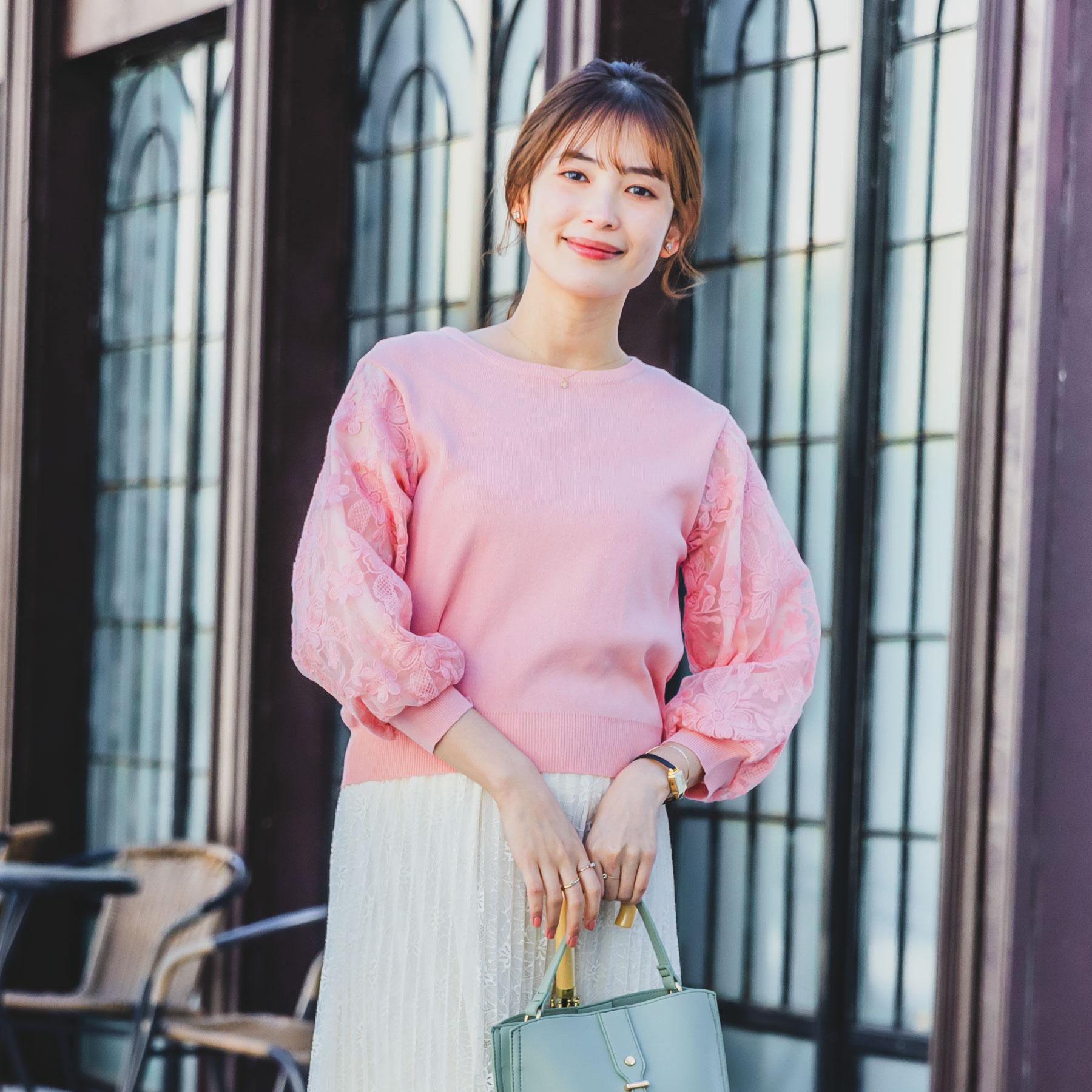 ITS&rsquo;DEMO「【通勤／手洗い可】袖レースニット」|ニット・セーター|