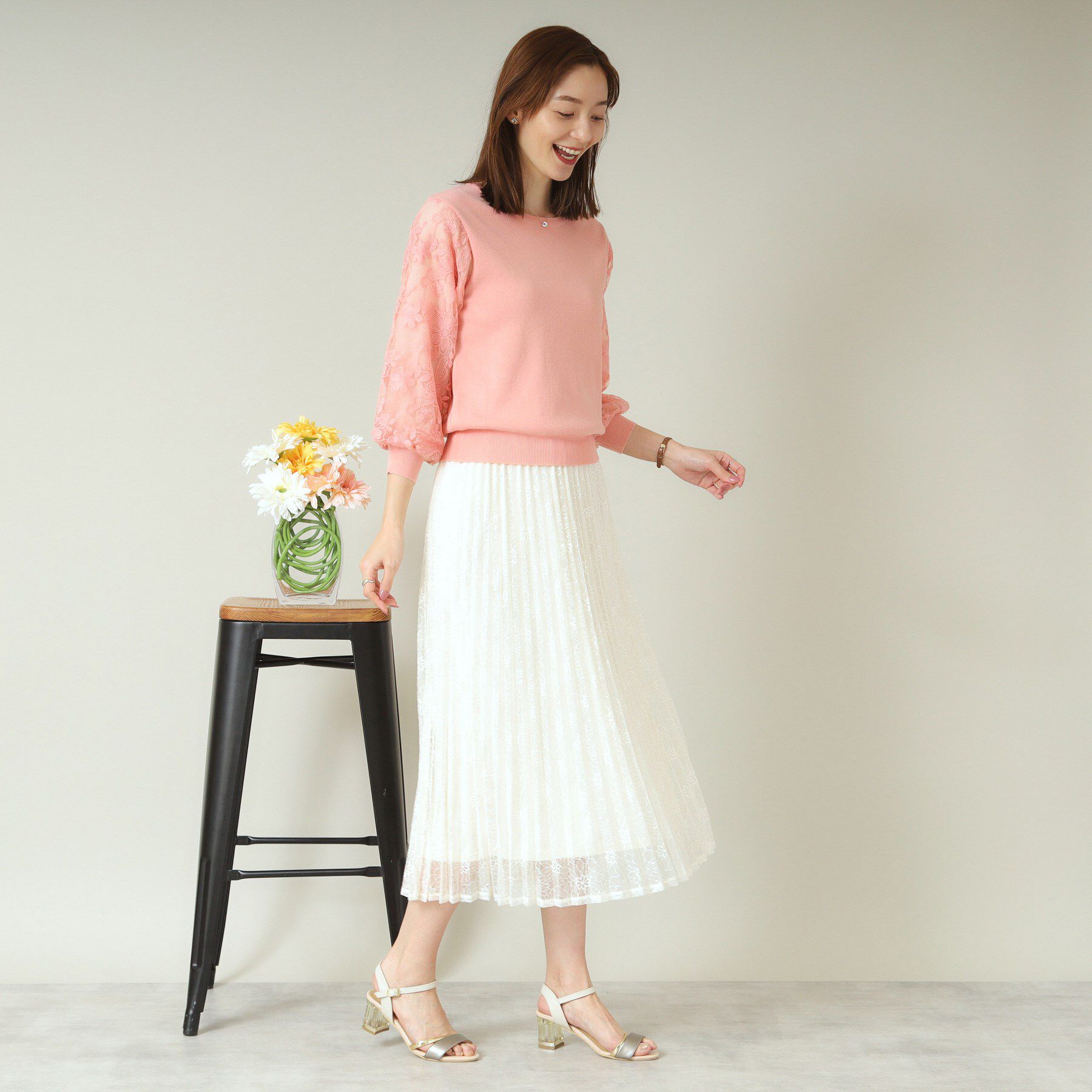 ITS&rsquo;DEMO「【通勤／手洗い可】袖レースニット」|ニット・セーター|