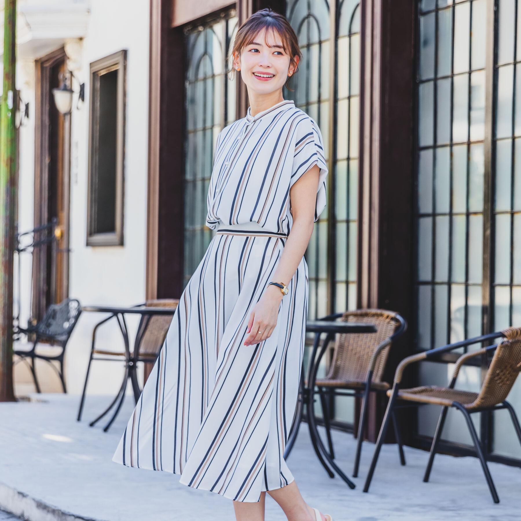 ITS&rsquo;DEMO「【UVケア／吸水速乾／洗濯機OK／冷感】麻調合繊タックブラウス＜ラク服シリーズ＞」|シャツ・ブラウス|