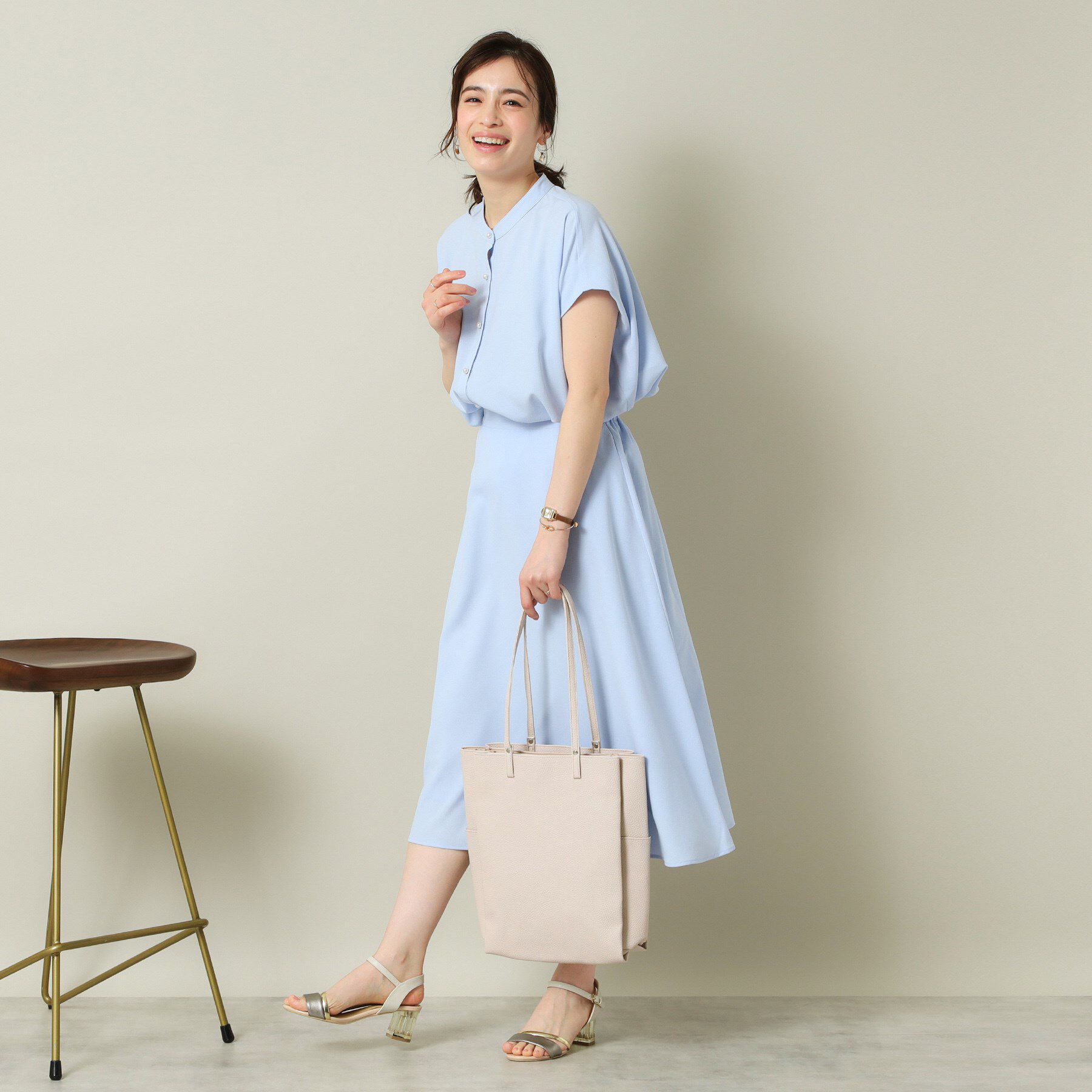 ITS&rsquo;DEMO「【UVケア／吸水速乾／洗濯機OK／冷感】麻調合繊タックブラウス＜ラク服シリーズ＞」|シャツ・ブラウス|