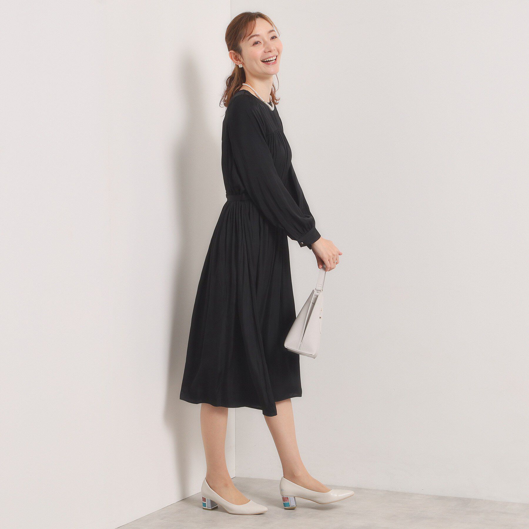 ITS&rsquo;DEMO「【入卒／手洗い可】サテンベルト付きワンピース」|ワンピース|