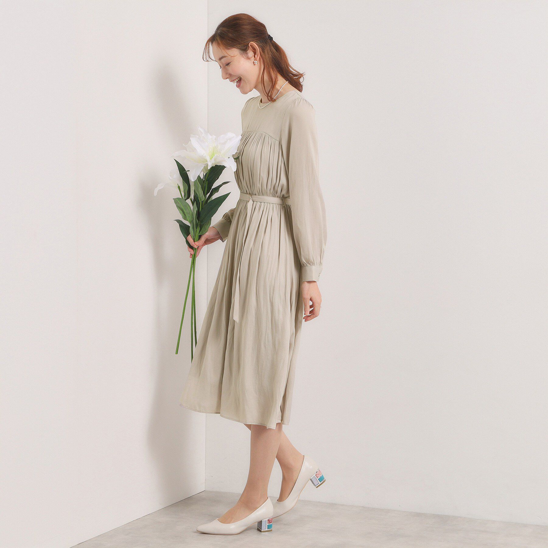ITS&rsquo;DEMO「【入卒／手洗い可】サテンベルト付きワンピース」|ワンピース|