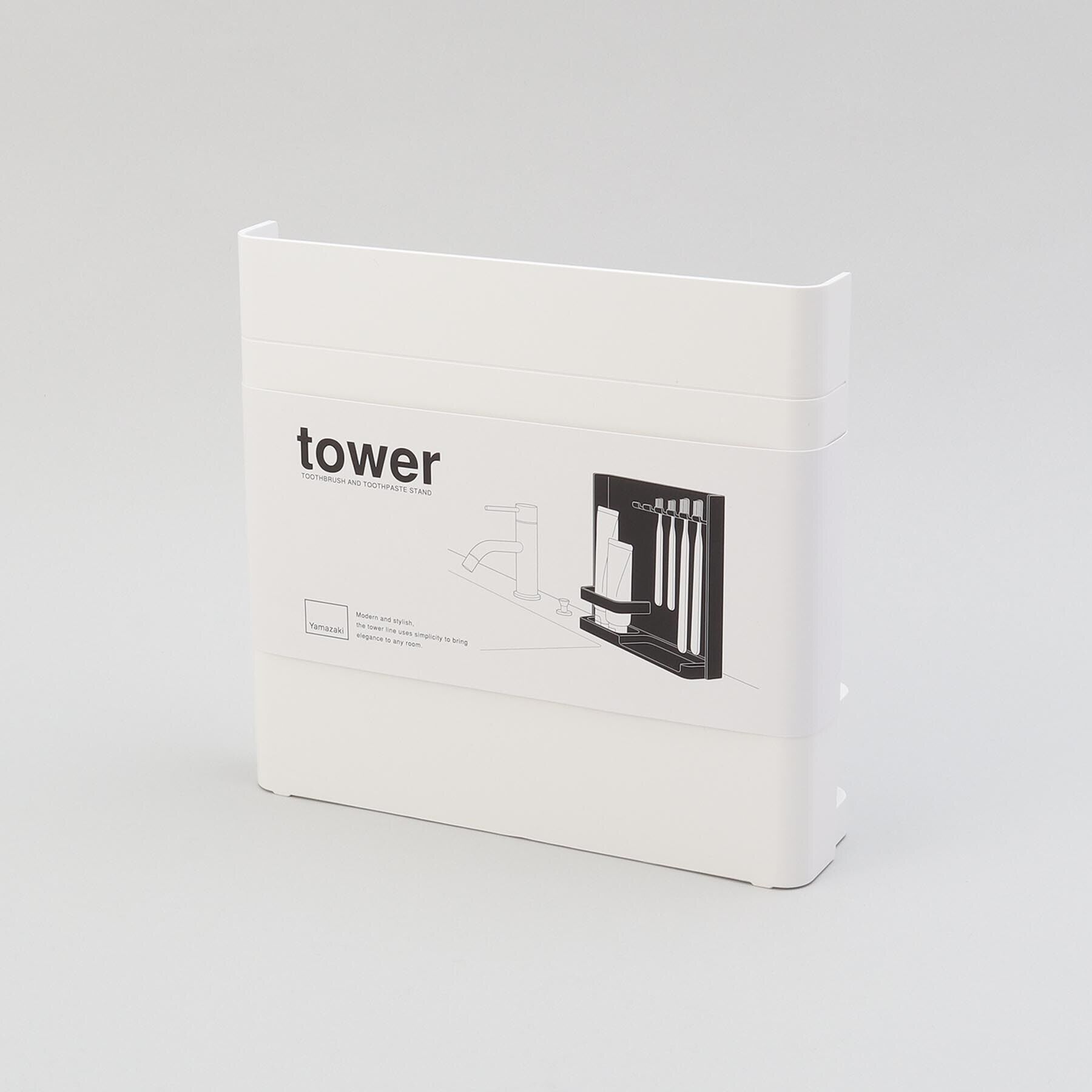 212 KITCHEN STORE「目隠し歯ブラシ＆チューブスタンド WH 山崎実業 ＜tower タワー＞」|食器・キッチングッズ|