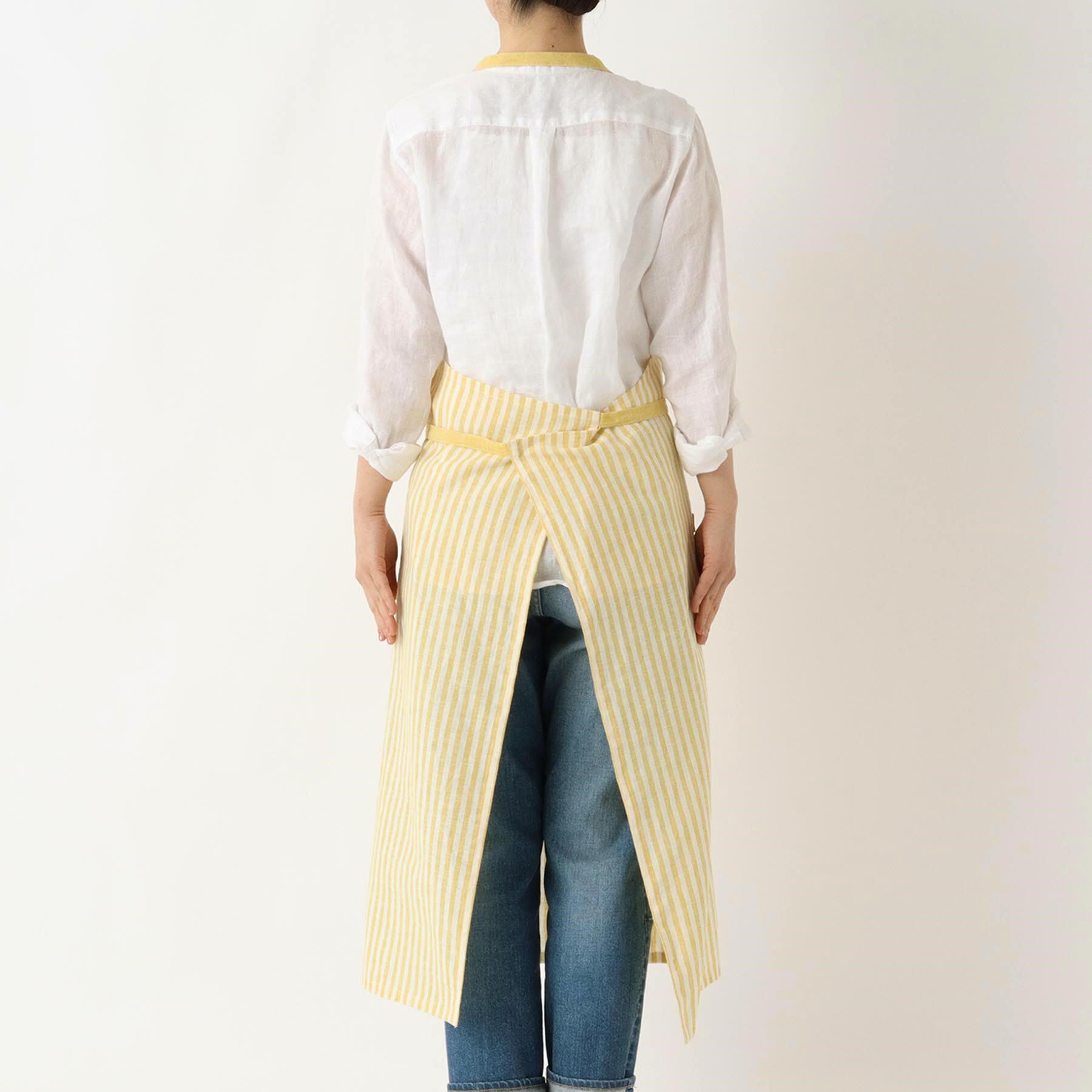 212 KITCHEN STORE「ブロックストライプ リネンコットン フルエプロン LM ＜212Kオリジナル ＞」|食器・キッチングッズ|