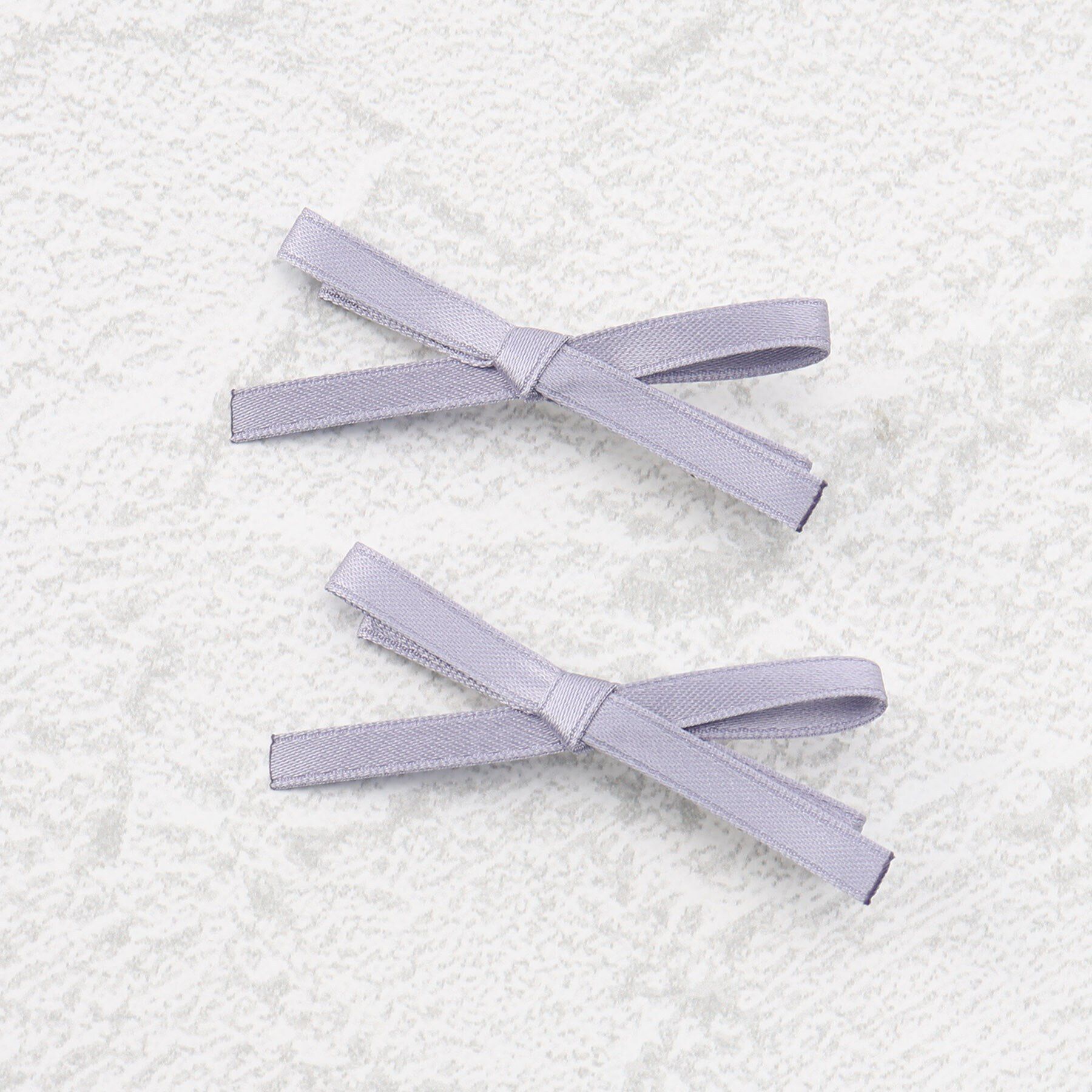 Grandedge「ヘアクリップ サテン スリム リボン 2個セット」|その他|