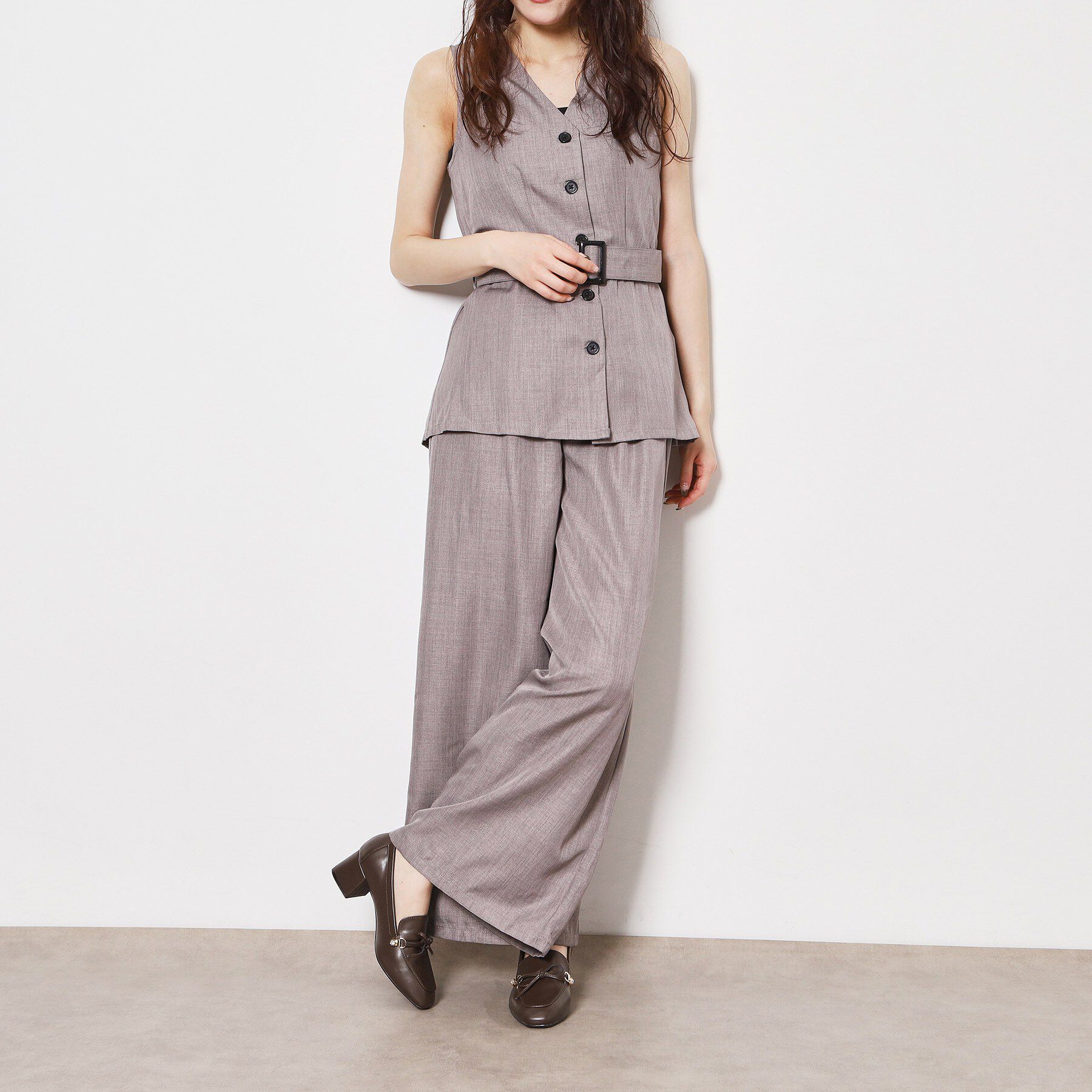 ESPERANZA「ビジュー付リボンローファー」|パンプス|