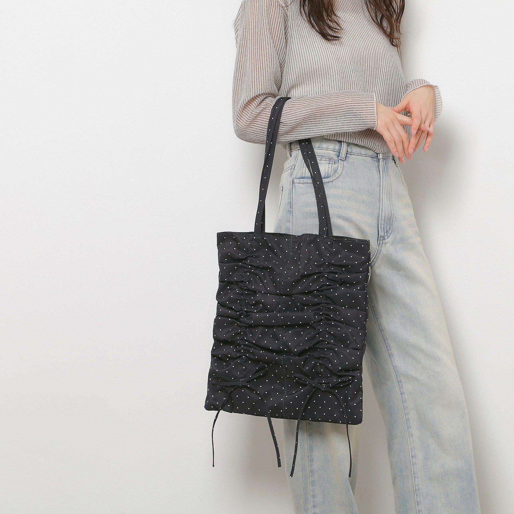 Ober Tashe「【新生活・新学期】ドットリボントート」|トートバッグ|