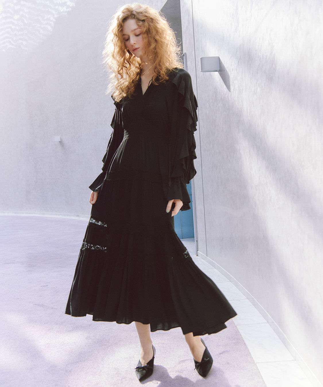 COCO DEAL「ラッフルレーストリムワンピース」|ワンピース|