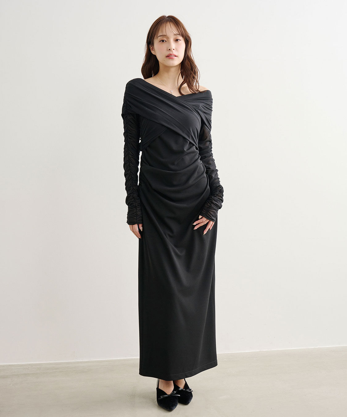 COCO DEAL「ギャザードレープカットソーワンピース」|ワンピース|