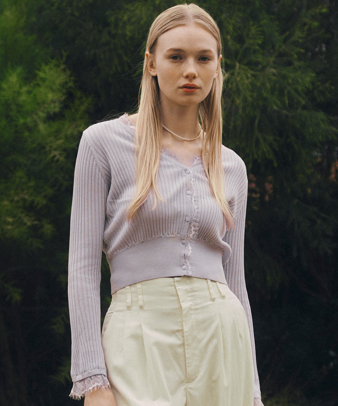 COCO DEAL「シアーリブレースカーディガン」|カーディガン|