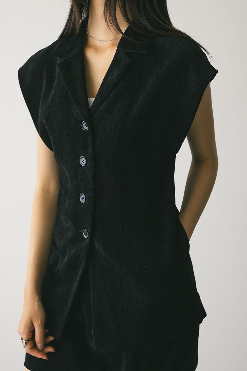 STYLEMIXER「ショルダータックベロアベスト」|ダウンベスト・ベスト|