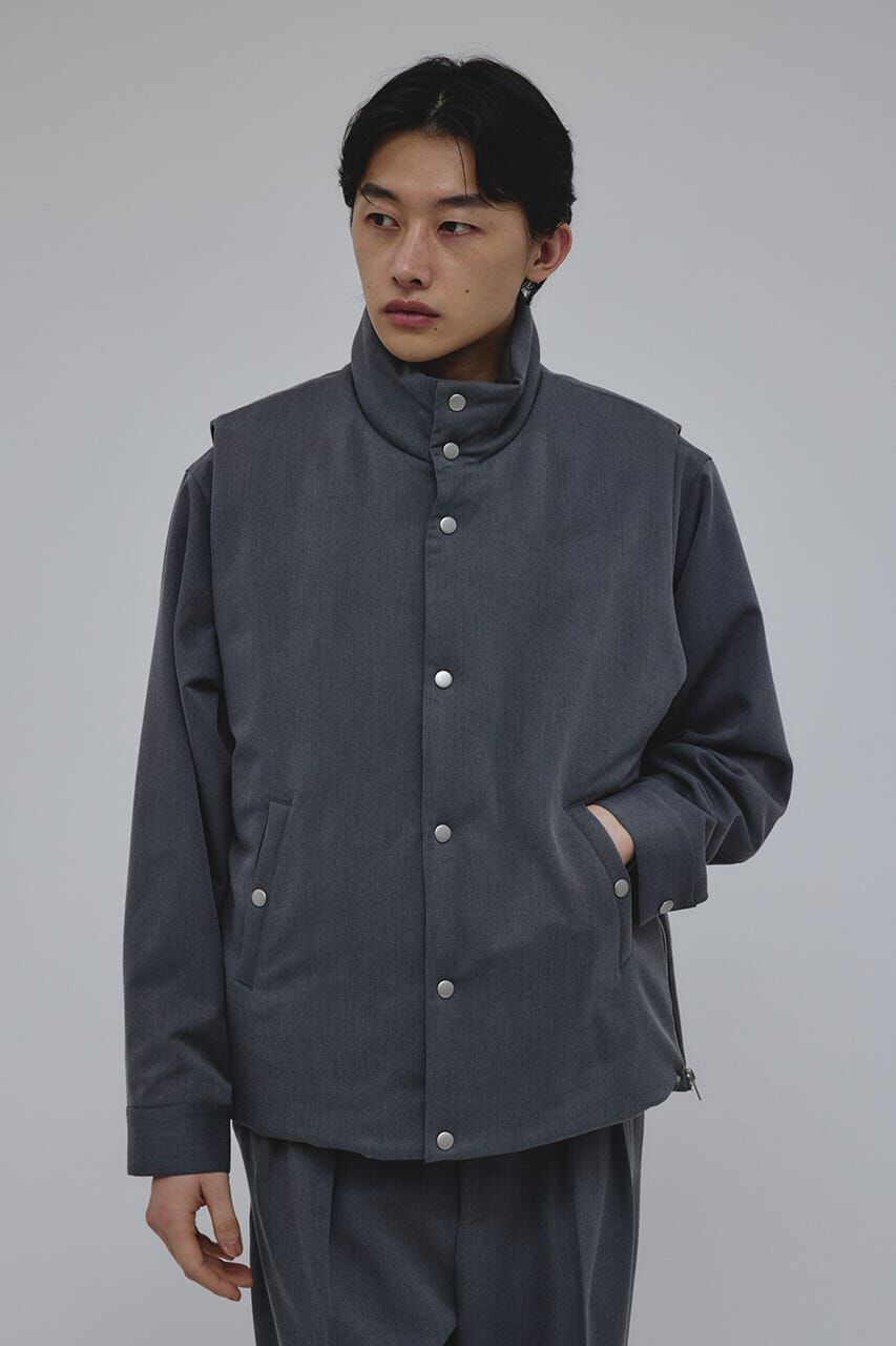 STYLEMIXER「サイドジップパッファーベスト」|ダウンベスト・ベスト|GRY