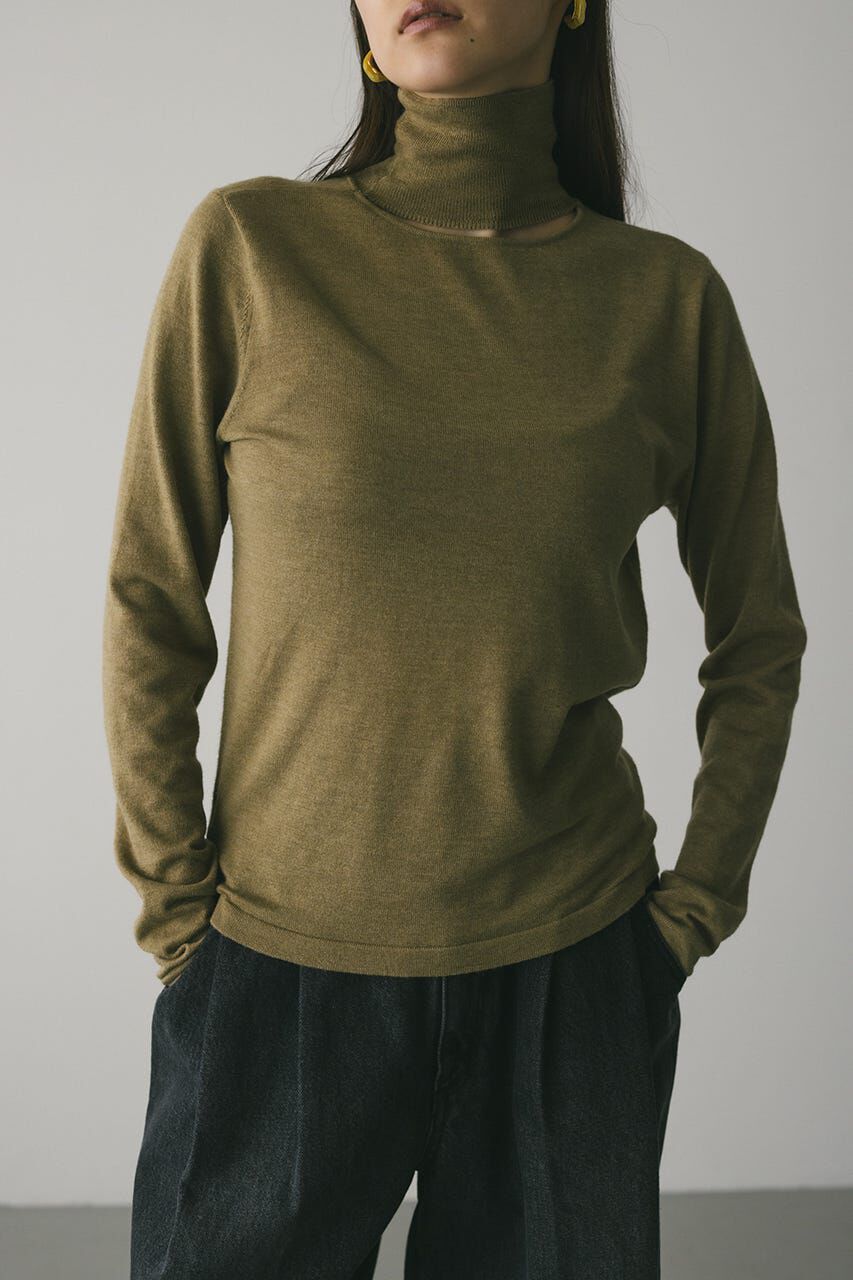 STYLEMIXER「2WAYウォッシャブルハイネックオープンニット」|ニット・セーター|