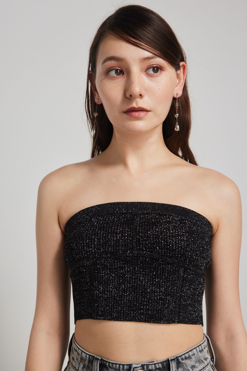 rienda「ビスチェライクKnitベアTOP」|チューブトップ|