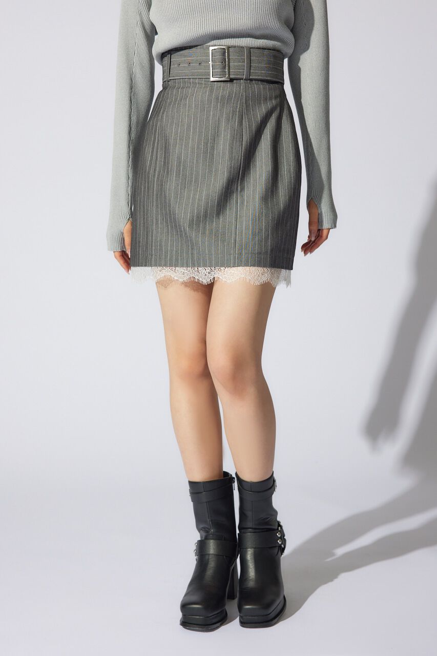 rienda「ヘムレースミニスカート」|スカート|