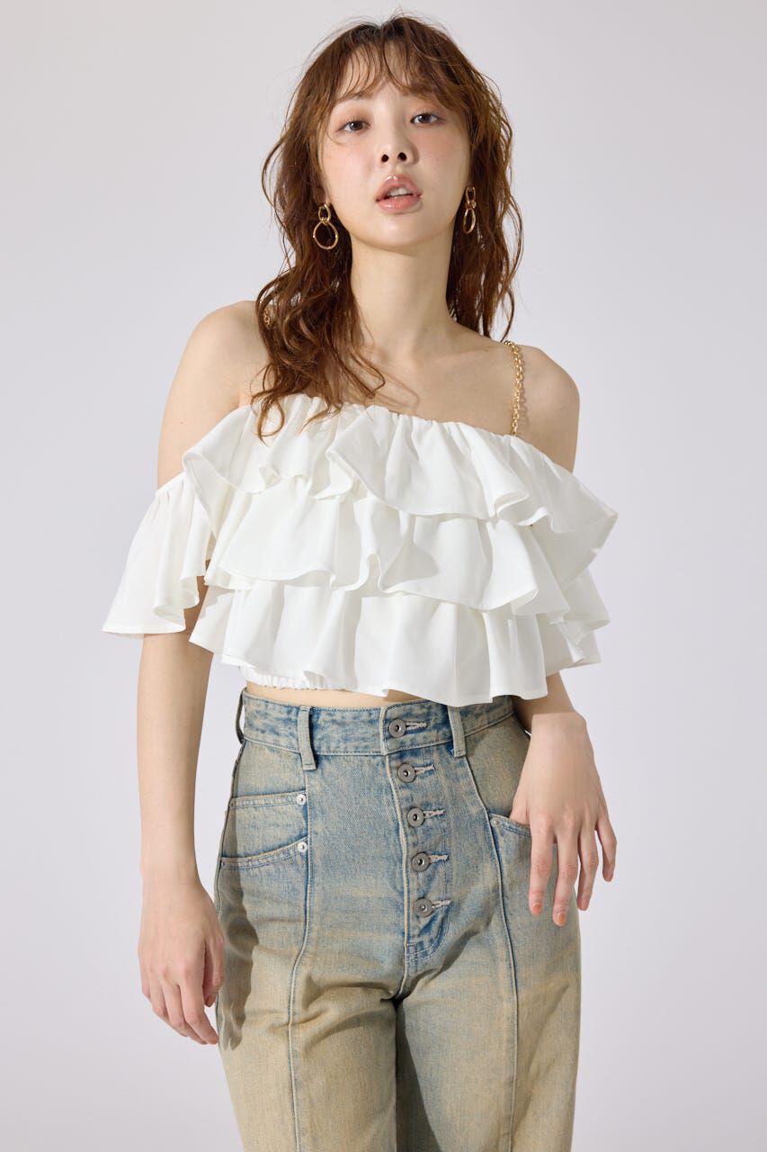 rienda「フリル2WAYオフショルブラウス」|シャツ・ブラウス|