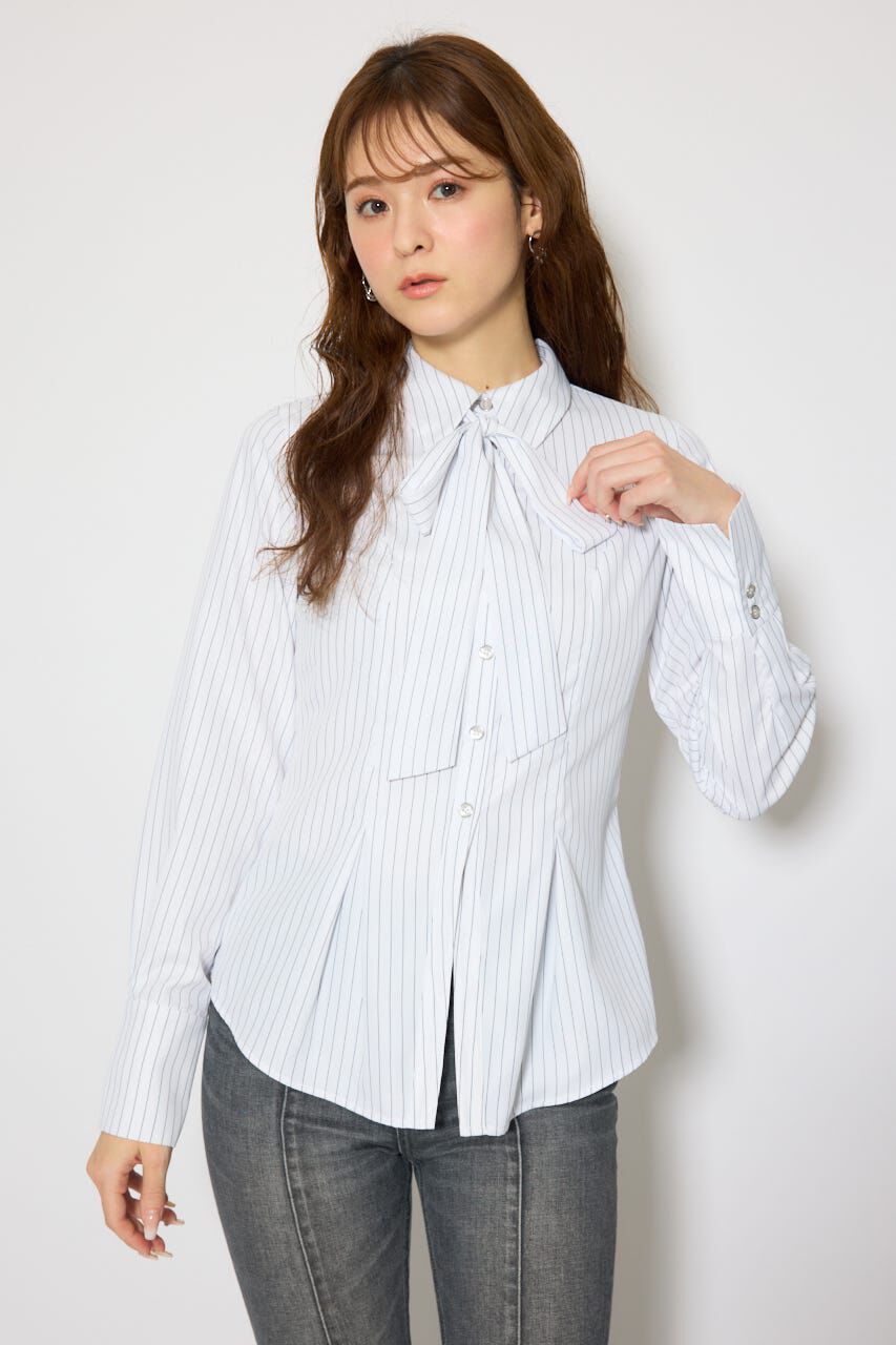 rienda「ウエストシェイプボウタイシャツ」|シャツ・ブラウス|