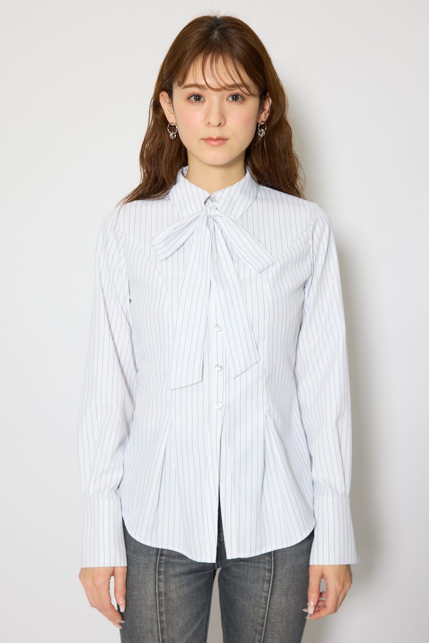 rienda「ウエストシェイプボウタイシャツ」|シャツ・ブラウス|