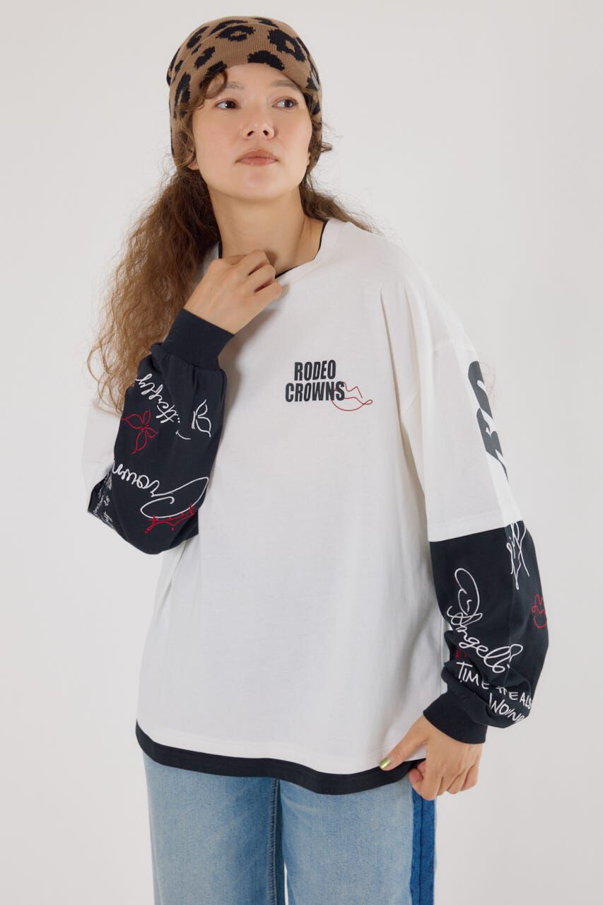 RODEO CROWNS「オーバーロゴレイヤードロングスリーブTシャツ」|Tシャツ・カットソー|