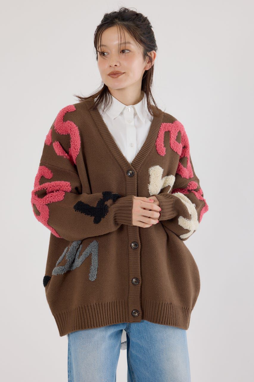 RODEO CROWNS「LETTER LOGOニットカーディガン」|カーディガン|BRN