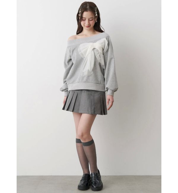 CALNAMUR「2WAY RIBBON SWEAT/２WAYリボンスウェット」|Tシャツ・カットソー|