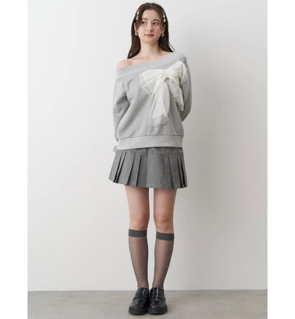 CALNAMUR「2WAY RIBBON SWEAT/２WAYリボンスウェット」|Tシャツ・カットソー|