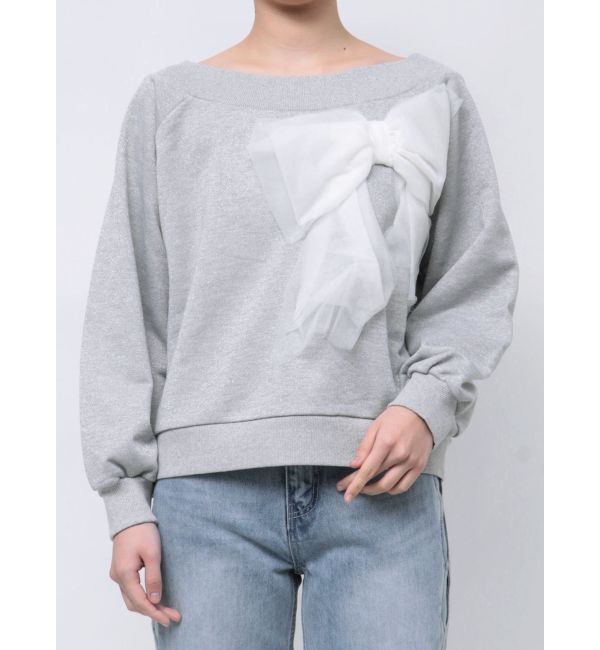 CALNAMUR「2WAY RIBBON SWEAT/２WAYリボンスウェット」|Tシャツ・カットソー|