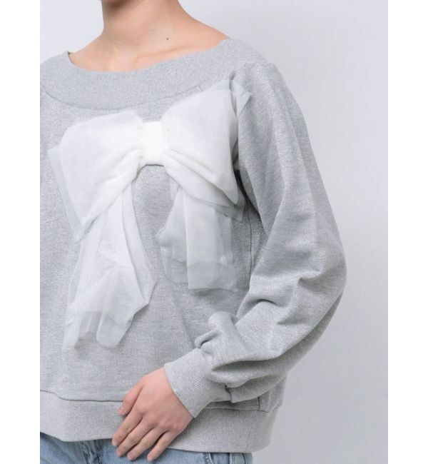 CALNAMUR「2WAY RIBBON SWEAT/２WAYリボンスウェット」|Tシャツ・カットソー|