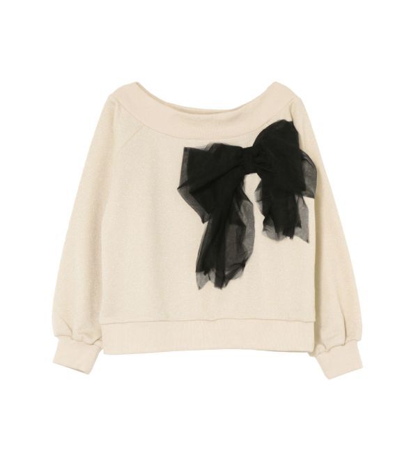 CALNAMUR「2WAY RIBBON SWEAT/２WAYリボンスウェット」|Tシャツ・カットソー|