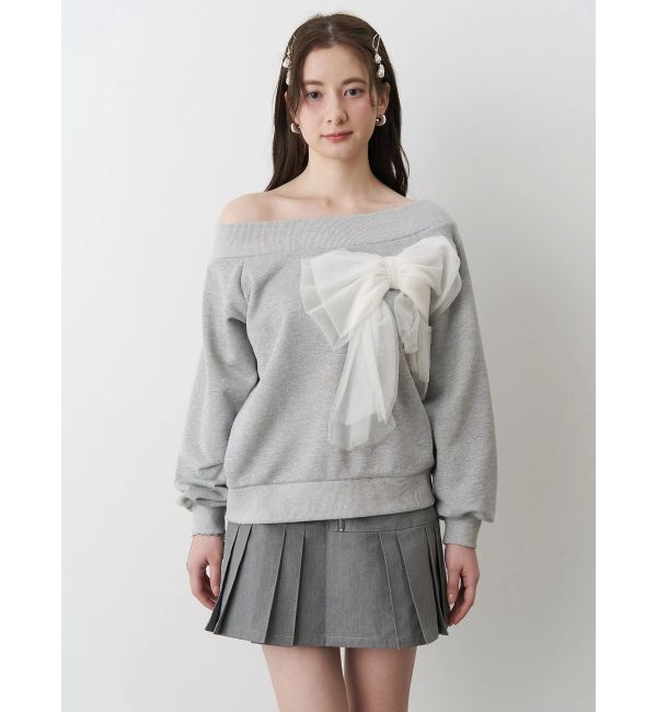 CALNAMUR「2WAY RIBBON SWEAT/２WAYリボンスウェット」|Tシャツ・カットソー|