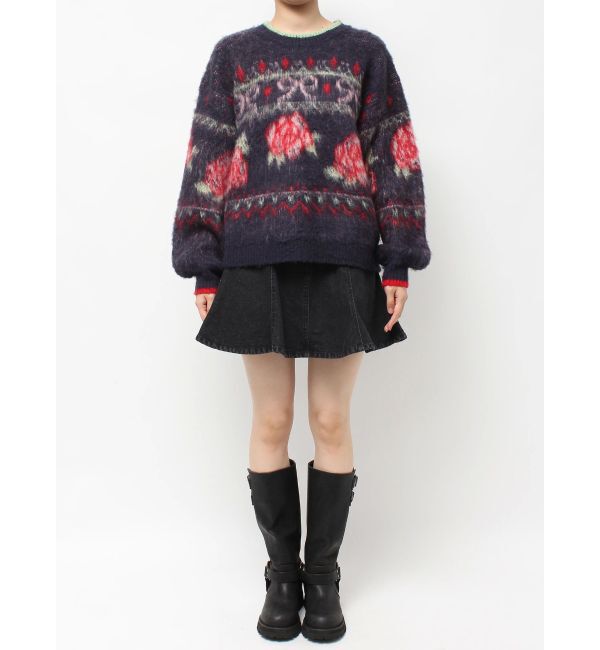 CALNAMUR「ローズ＆リボンジャガードニット」|ニット・セーター|