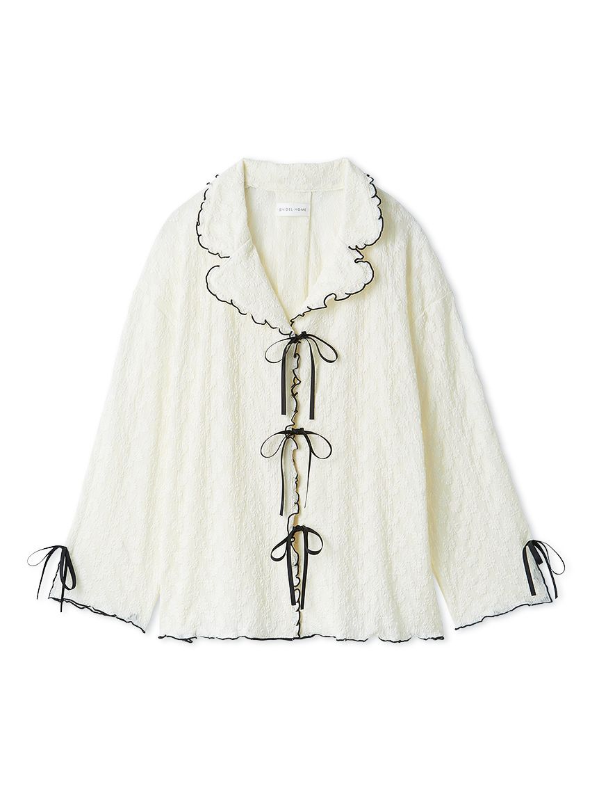 SNIDEL HOME「カットレース開襟シャツ」|ルームウェア|