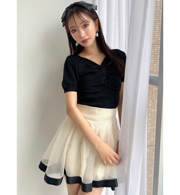 RESEXXY「フロントノットギャザーニット」|ニット・セーター|