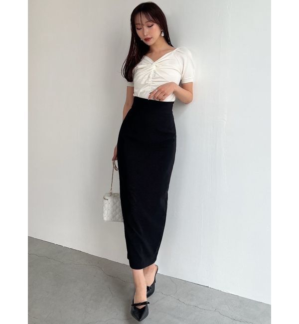 RESEXXY「フロントノットギャザーニット」|ニット・セーター|